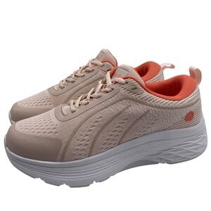 Fitville Womens Shoes Marca Walking Sneakers Sz 7.5 Medium Orange Coral Low Top